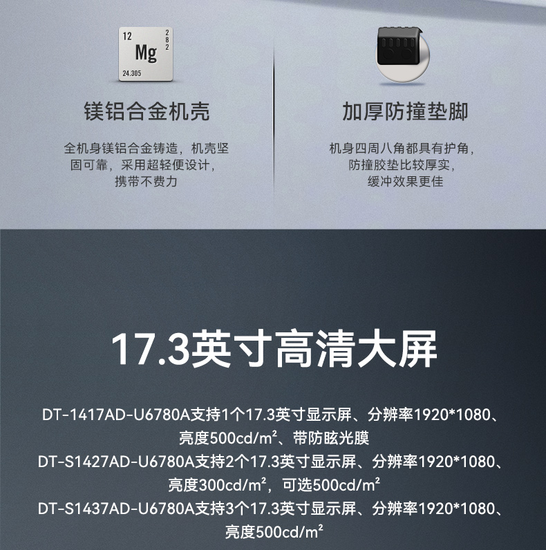 國產兆芯cpu三屏便攜工控機,17.3英寸加固便攜計算機,DT-S1437AD-U6780A.jpg