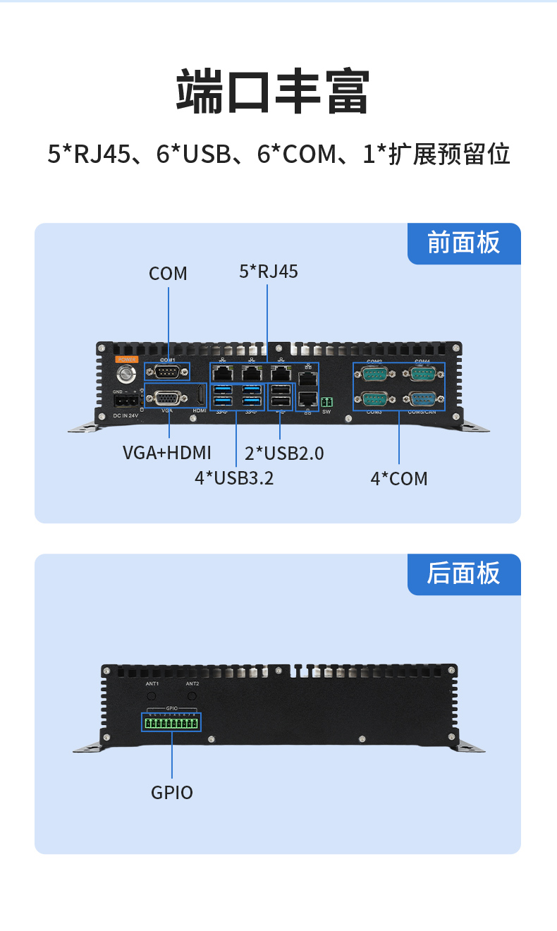 65W功耗無風扇主機電腦,多網多USB小型上海工控機,DTB-3042-H110.jpg